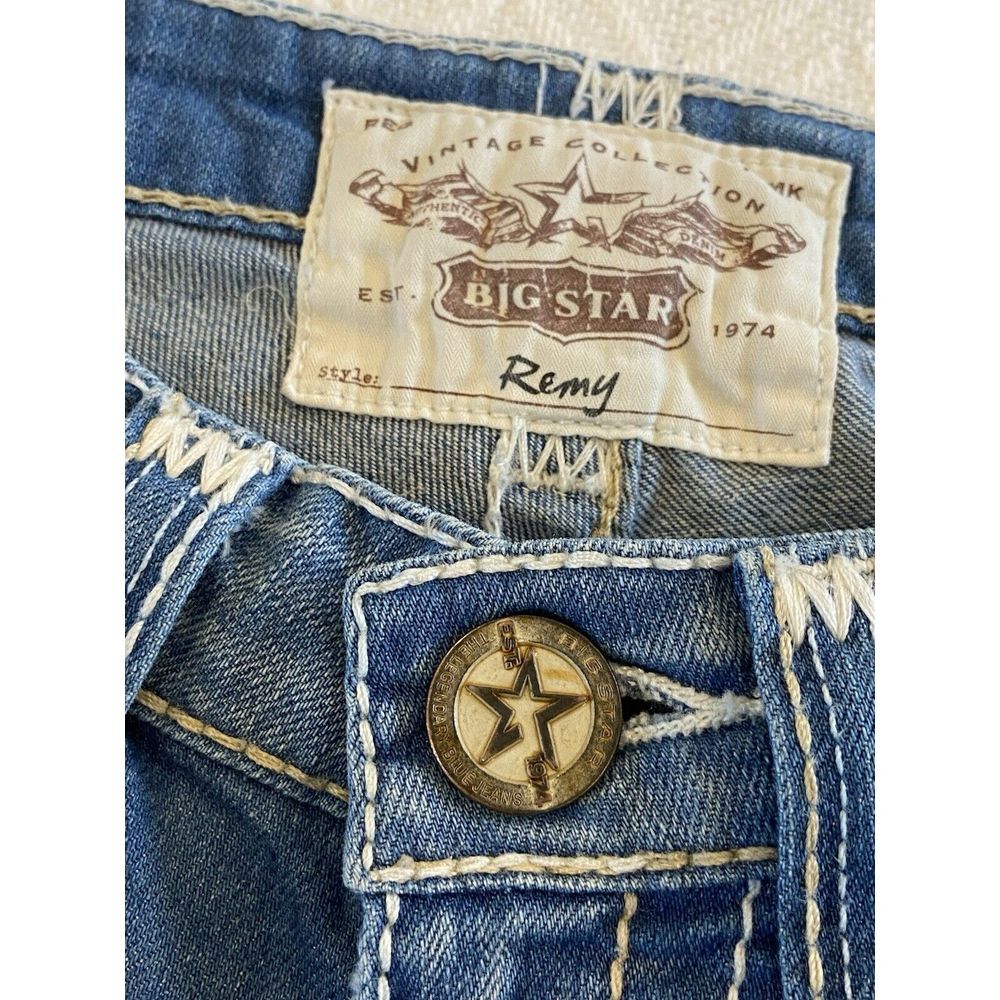Big Star Jeans Womens Sz 26 x 26 Remy Thick Stitch Low Rise Stretch Straight Leg - Picture 9 of 11